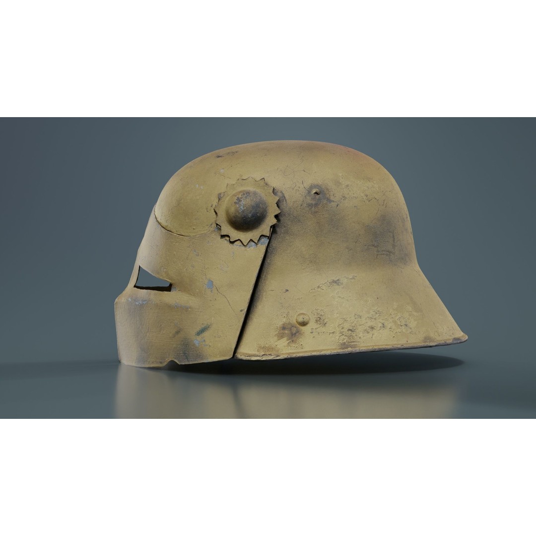 Gear Helmet Low-Poly 3D Model – Photogrammetry Scanned Asset, FBX - View 5
