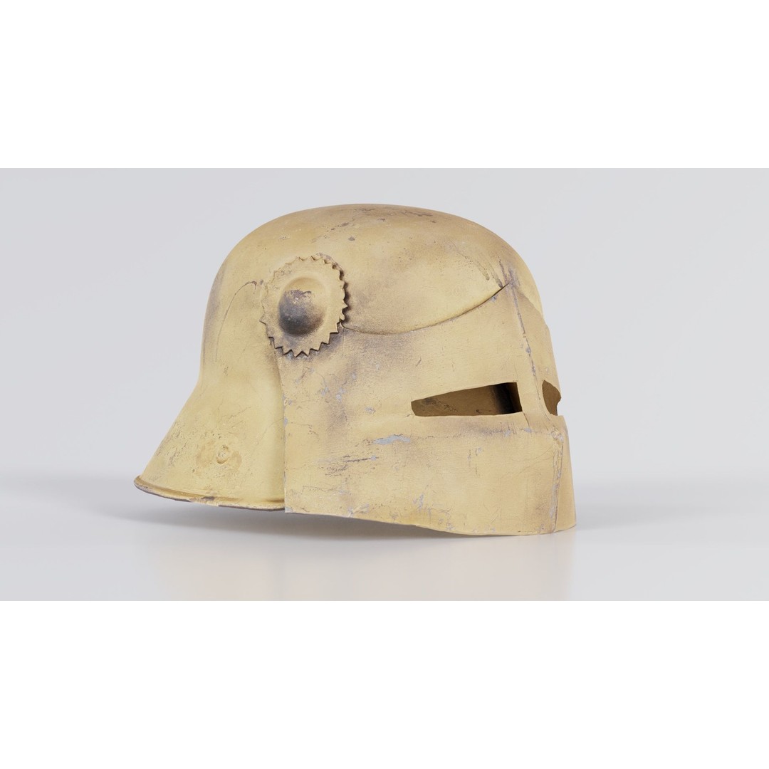 Gear Helmet Low-Poly 3D Model – Photogrammetry Scanned Asset, FBX - View 7