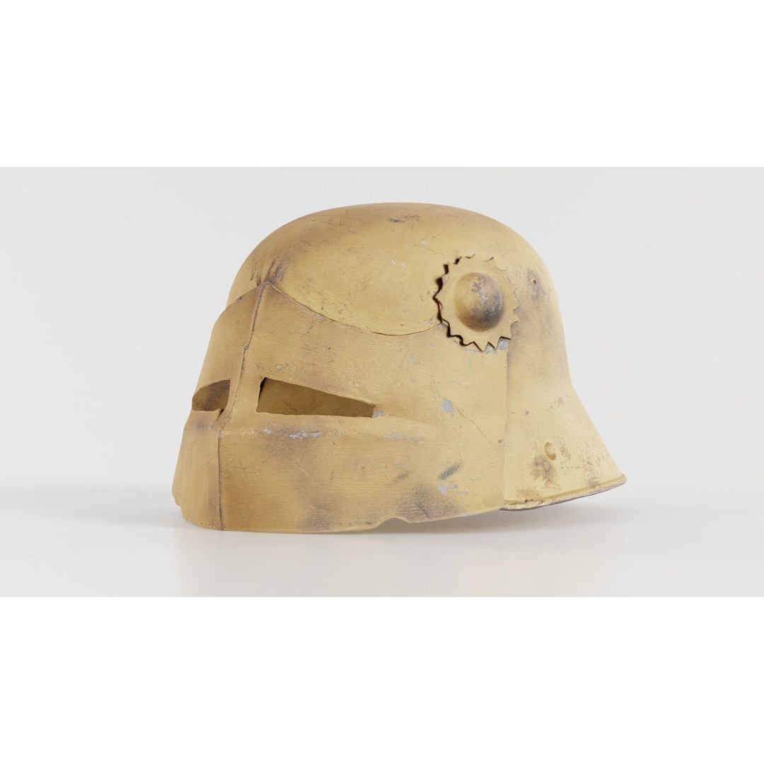 Gear Helmet Low-Poly 3D Model – Photogrammetry Scanned Asset, FBX - View 9