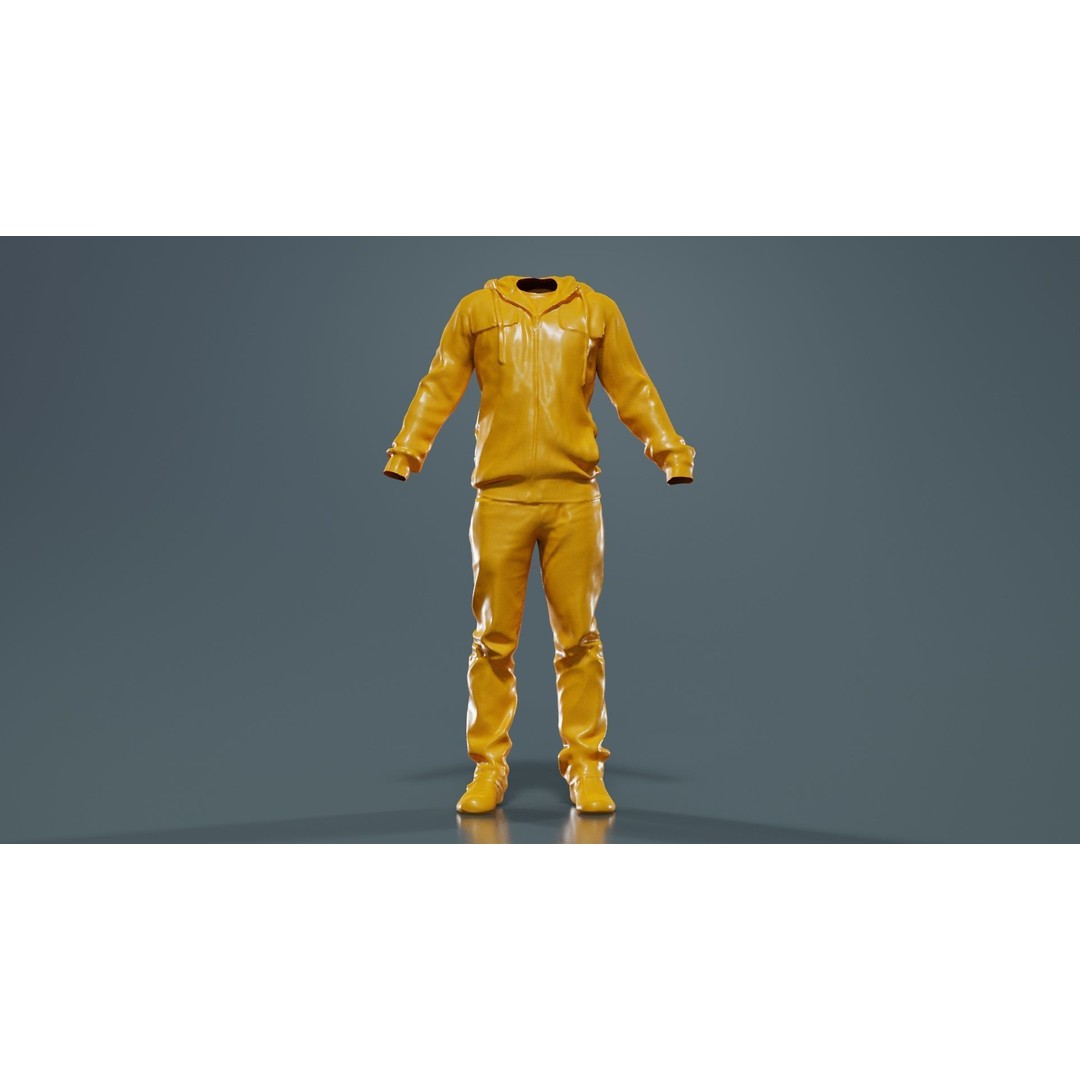 Casual Outfit 3D Model – Low Poly Character Clothing, FBX - View 14