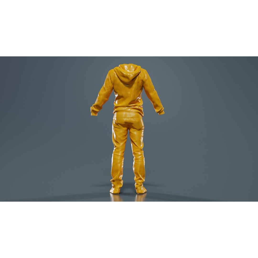 Casual Outfit 3D Model – Low Poly Character Clothing, FBX - View 15