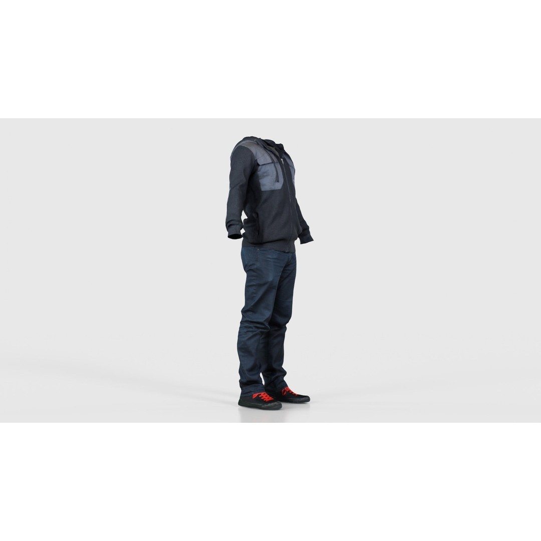 Casual Outfit 3D Model – Low Poly Character Clothing, FBX - View 19