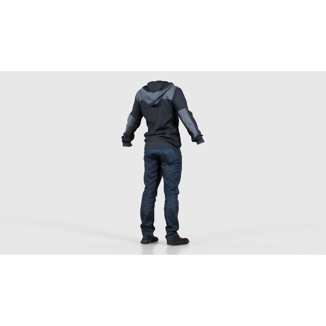 Casual Outfit 3D Model – Low Poly Character Clothing, FBX - View 22