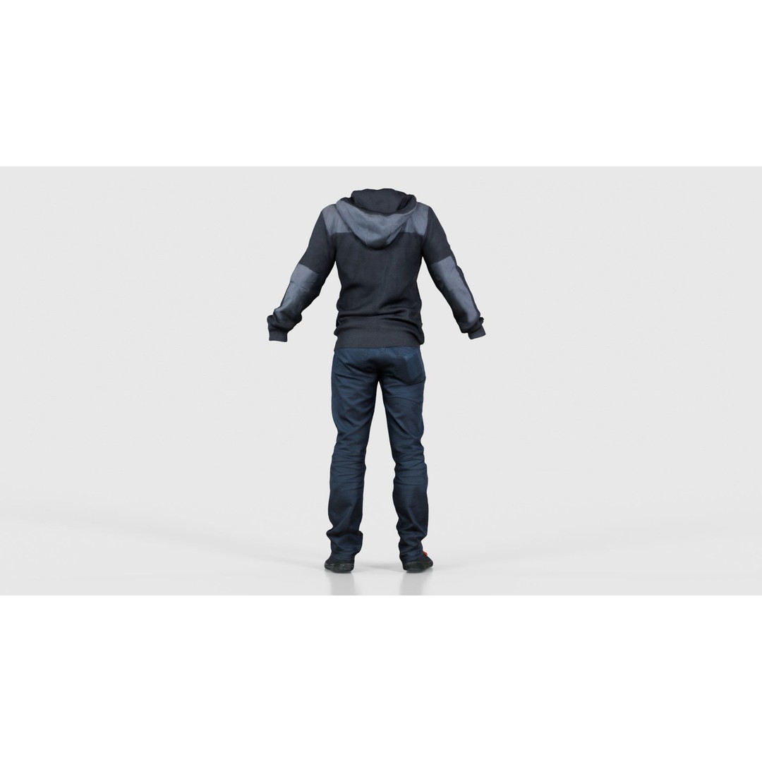 Casual Outfit 3D Model – Low Poly Character Clothing, FBX - View 23