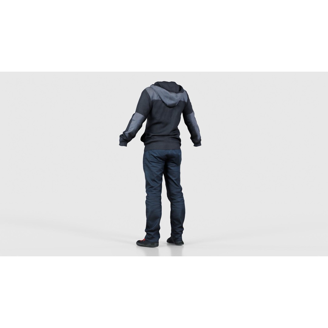 Casual Outfit 3D Model – Low Poly Character Clothing, FBX - View 24