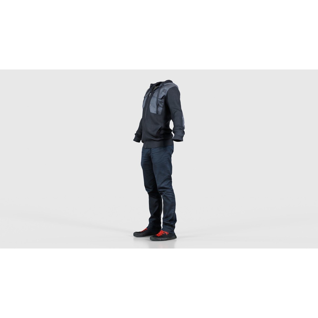Casual Outfit 3D Model – Low Poly Character Clothing, FBX - View 27