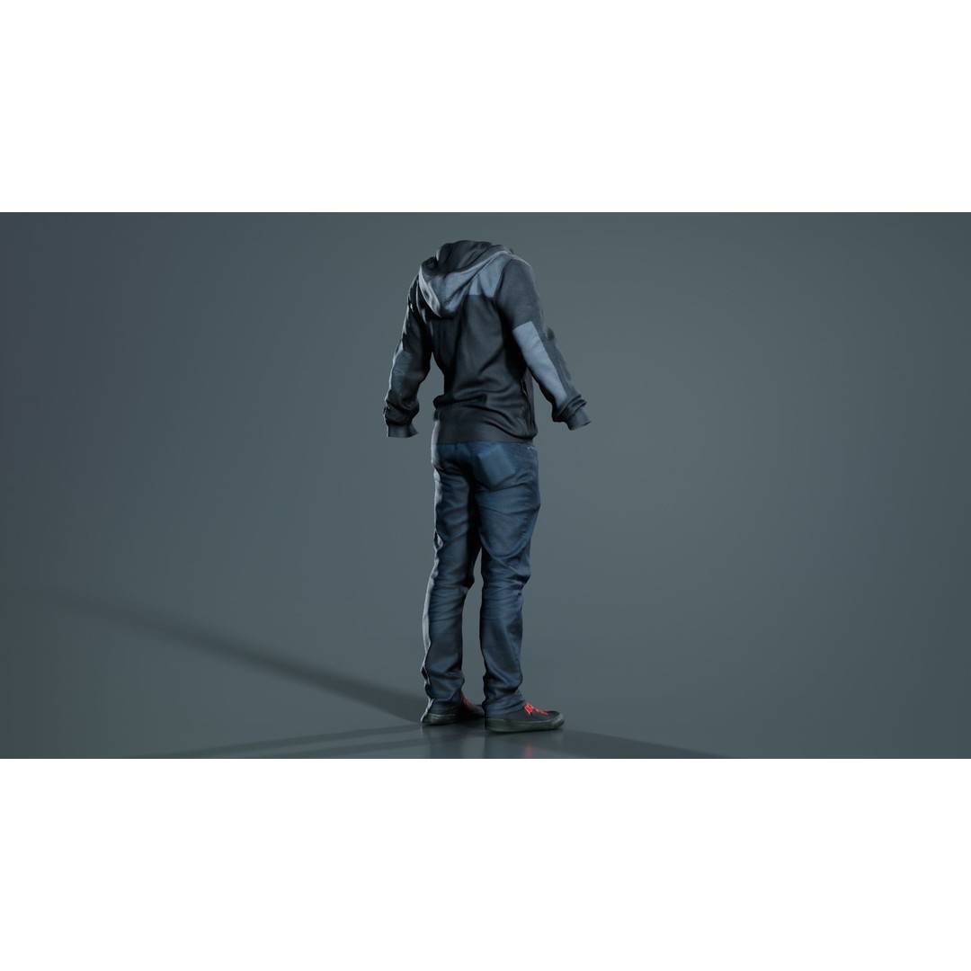 Casual Outfit 3D Model – Low Poly Character Clothing, FBX - View 3