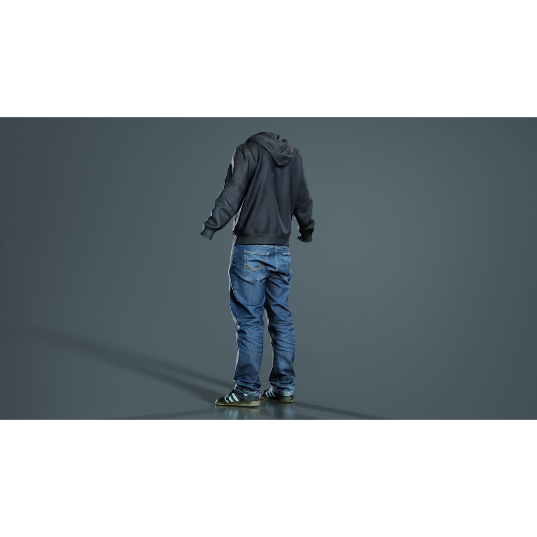 Casual Outfit 3D Model – Low Poly Character Clothing, FBX/OBJ - View 10