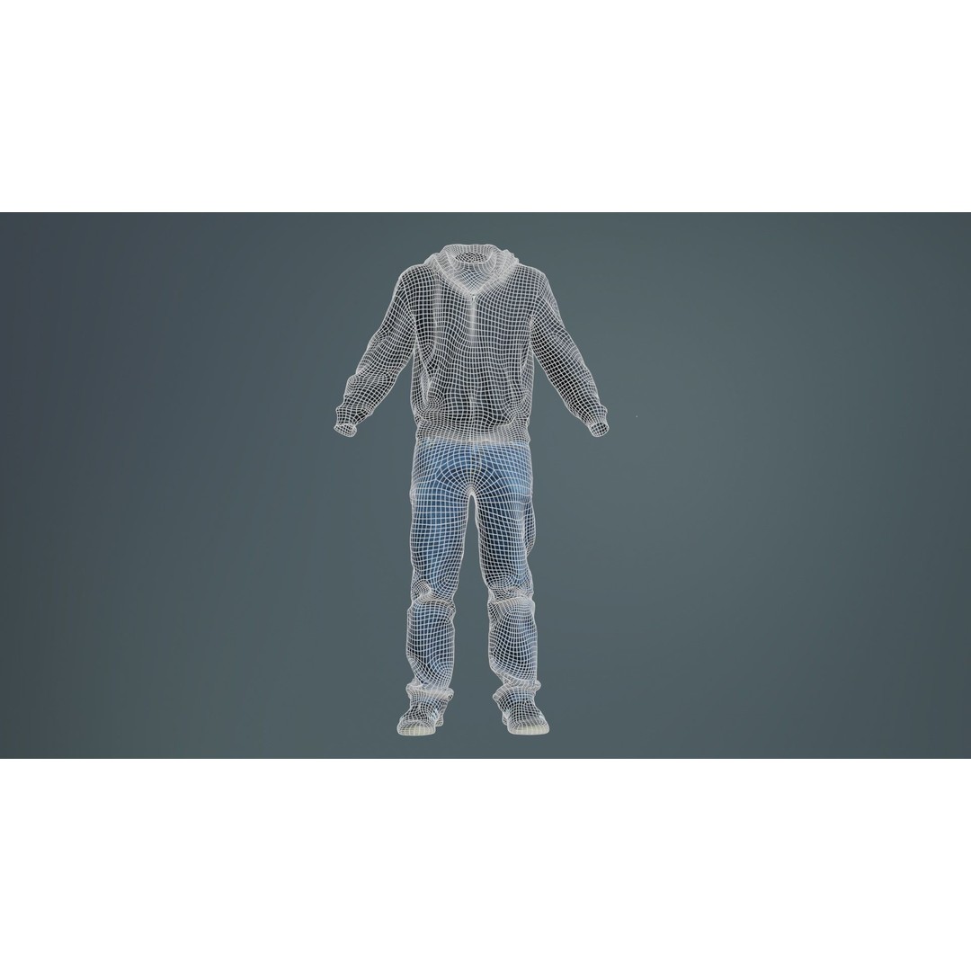 Casual Outfit 3D Model – Low Poly Character Clothing, FBX/OBJ - View 11