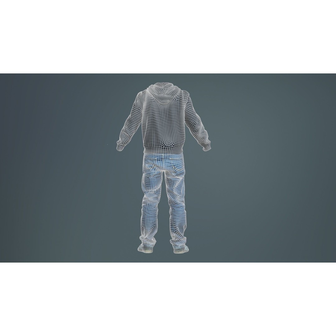 Casual Outfit 3D Model – Low Poly Character Clothing, FBX/OBJ - View 12