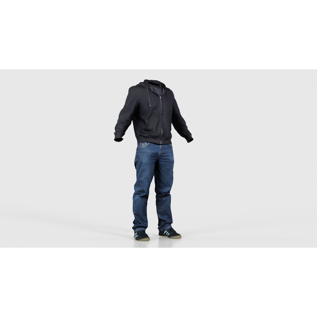 Casual Outfit 3D Model – Low Poly Character Clothing, FBX/OBJ - View 18