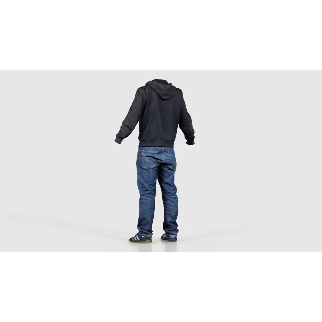 Casual Outfit 3D Model – Low Poly Character Clothing, FBX/OBJ - View 24
