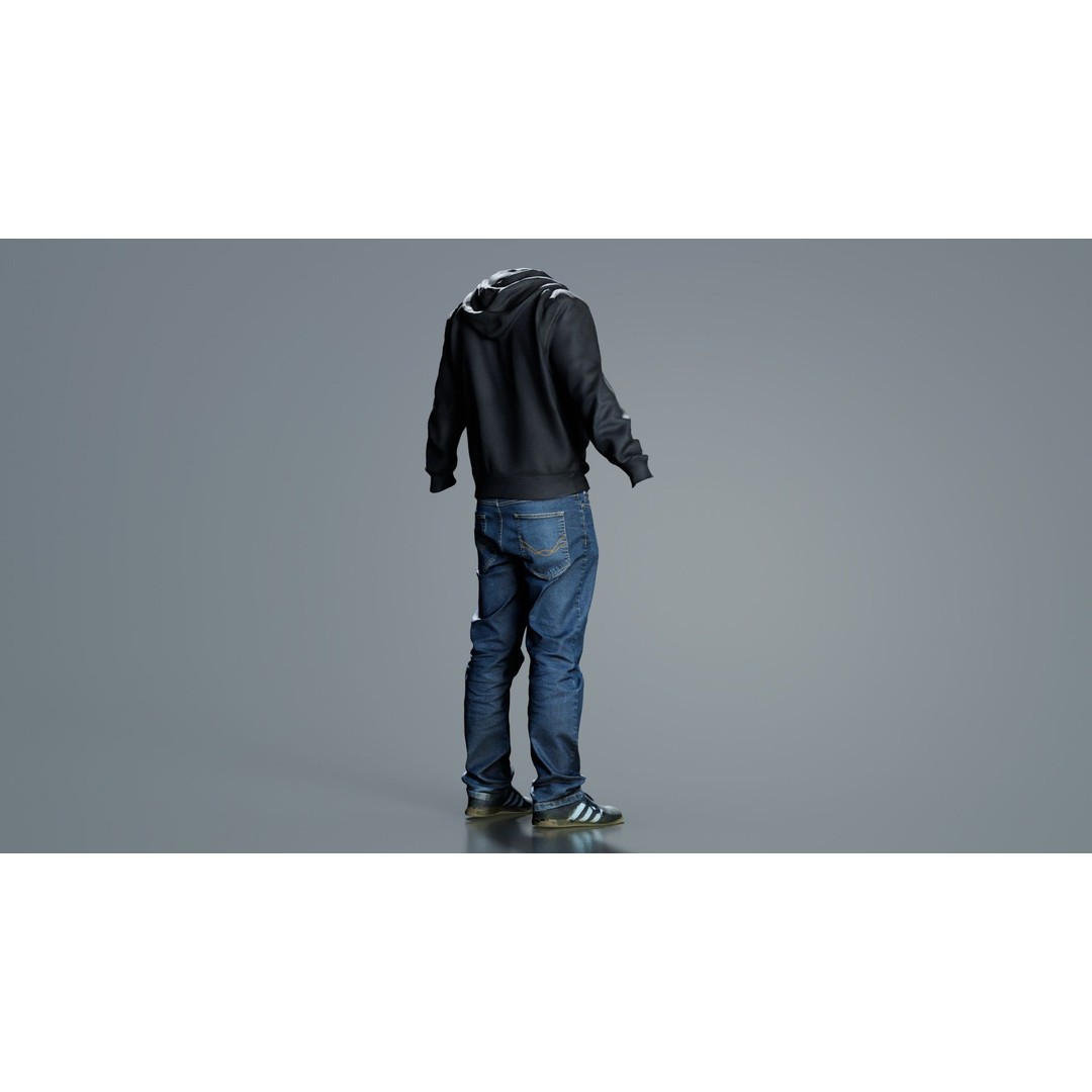 Casual Outfit 3D Model – Low Poly Character Clothing, FBX/OBJ - View 6