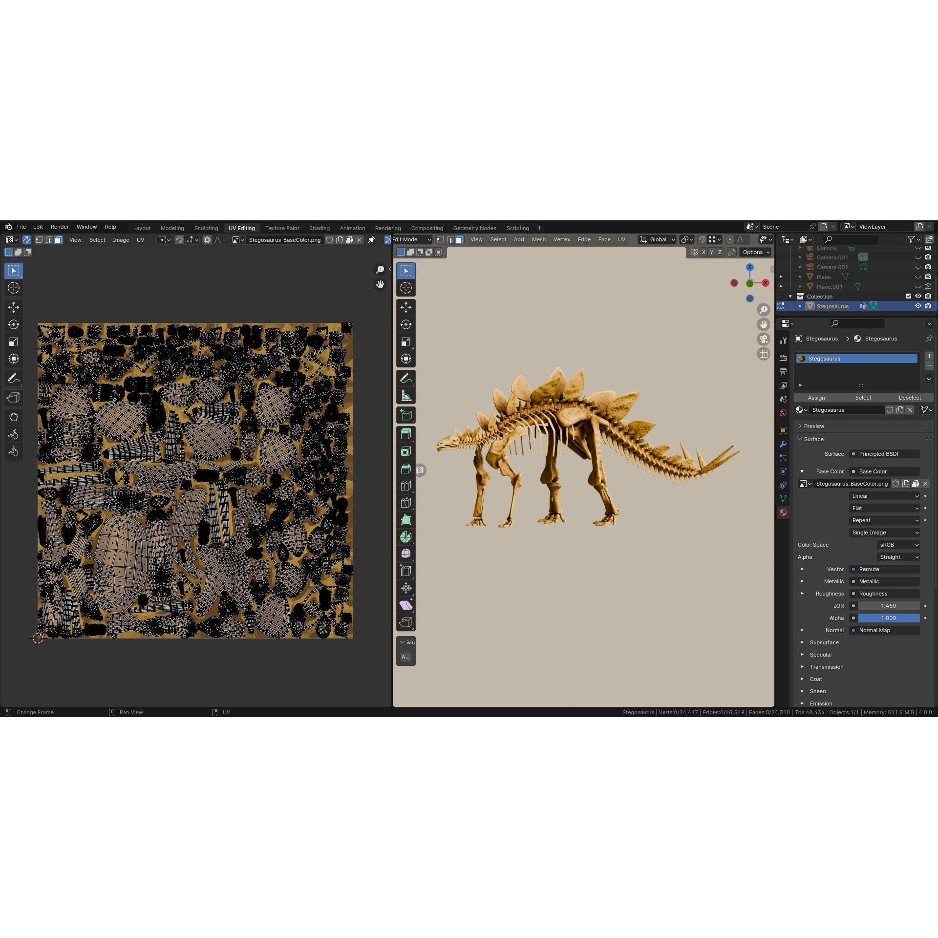 Realistic Stegosaurus - Low-Poly Game-Ready 3D Model