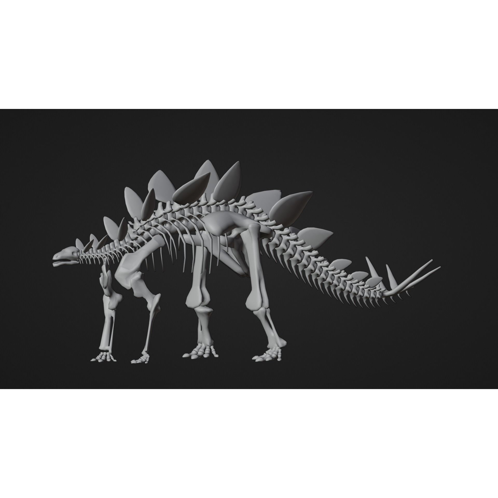 Realistic Stegosaurus - Low-Poly Game-Ready 3D Model - View 10