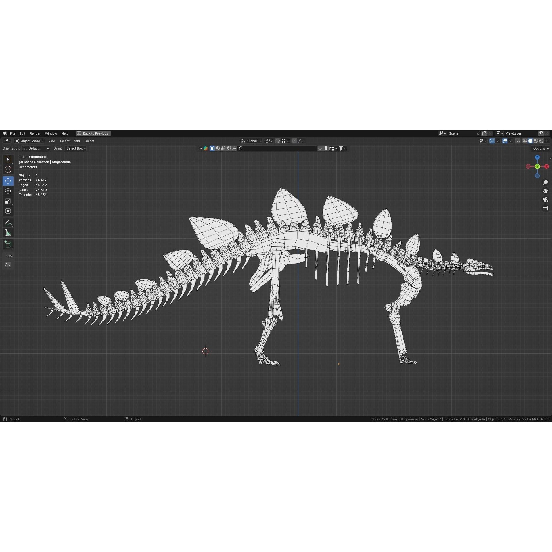 Realistic Stegosaurus - Low-Poly Game-Ready 3D Model - View 11