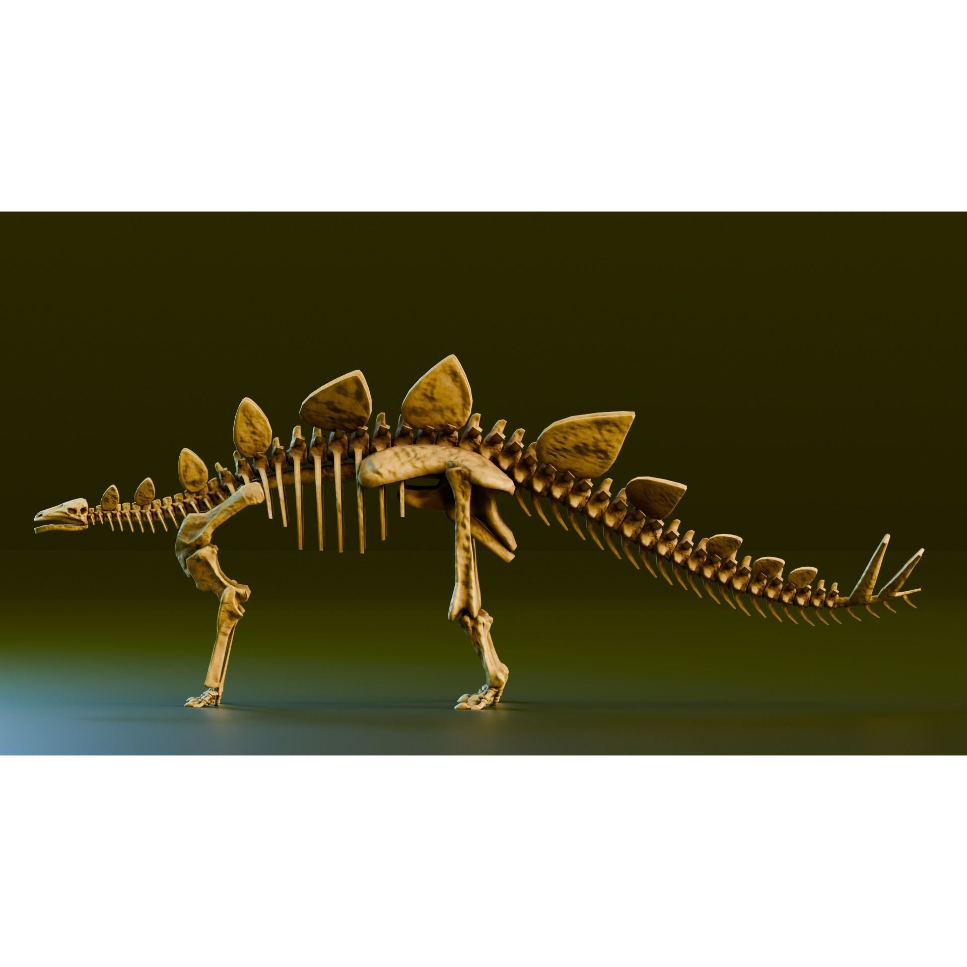 Realistic Stegosaurus - Low-Poly Game-Ready 3D Model - View 4