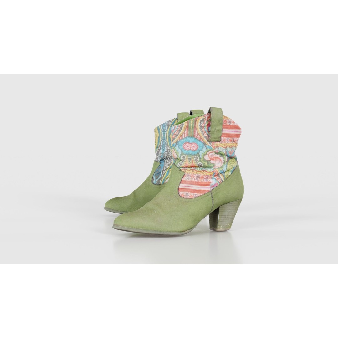 Green Flower Boot 3D Model – Low Poly Footwear, FBX & Blender