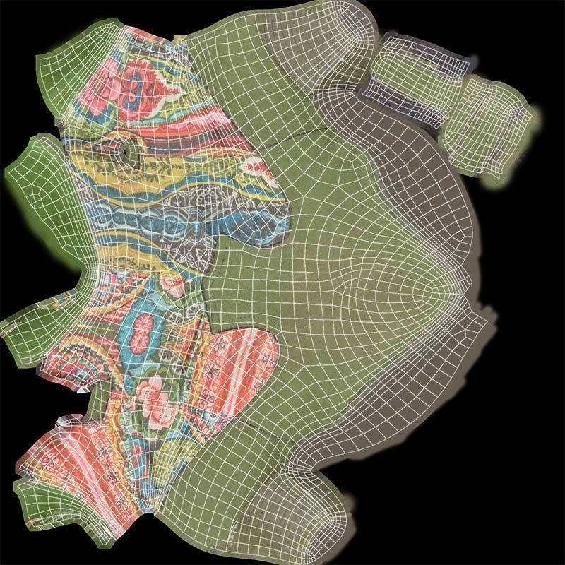 Green Flower Boot 3D Model – Low Poly Footwear, FBX & Blender - View 16