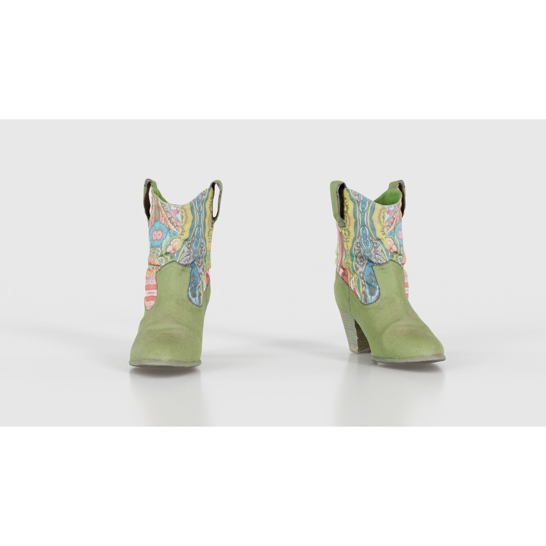 Green Flower Boot 3D Model – Low Poly Footwear, FBX & Blender - View 19