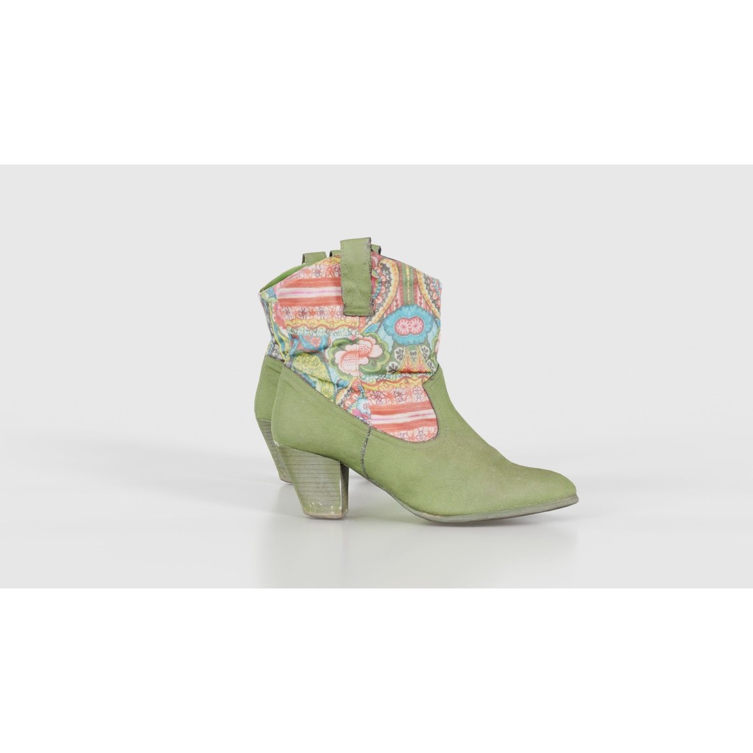 Green Flower Boot 3D Model – Low Poly Footwear, FBX & Blender - View 22