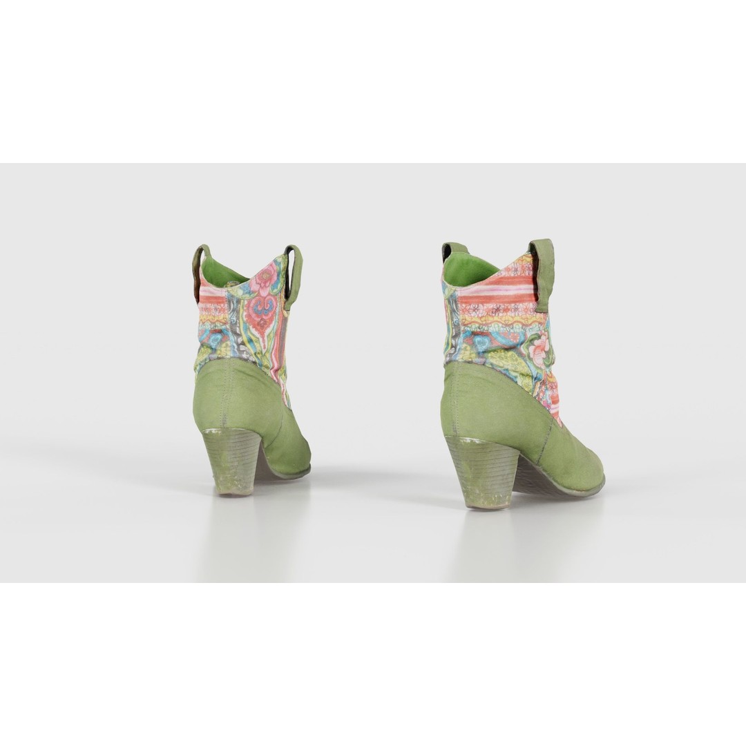 Green Flower Boot 3D Model – Low Poly Footwear, FBX & Blender - View 24