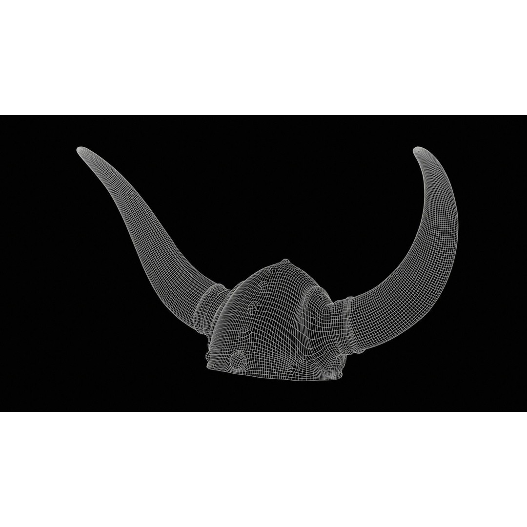Horned Viking Helmet 3D Model – Low Poly Character Headwear, FBX - View 13
