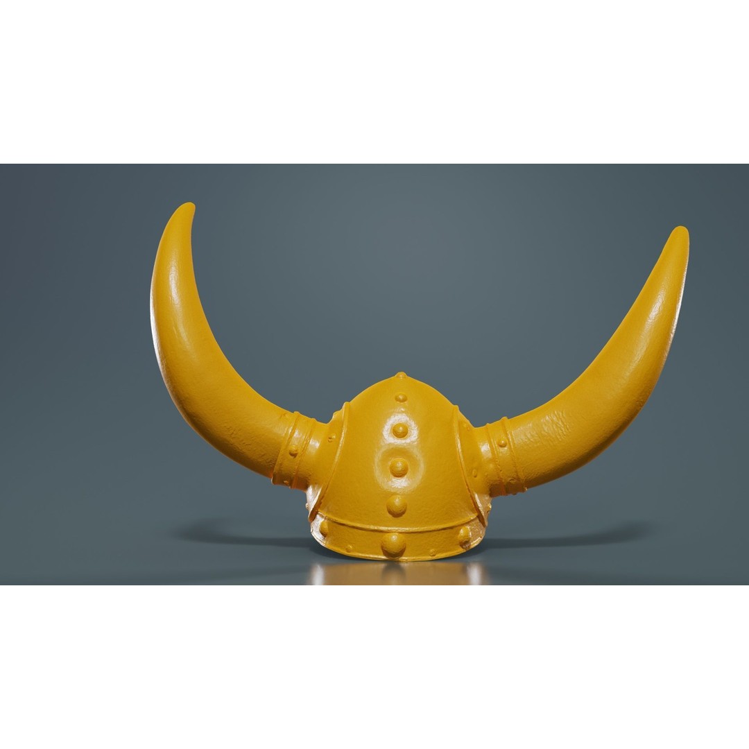 Horned Viking Helmet 3D Model – Low Poly Character Headwear, FBX - View 15
