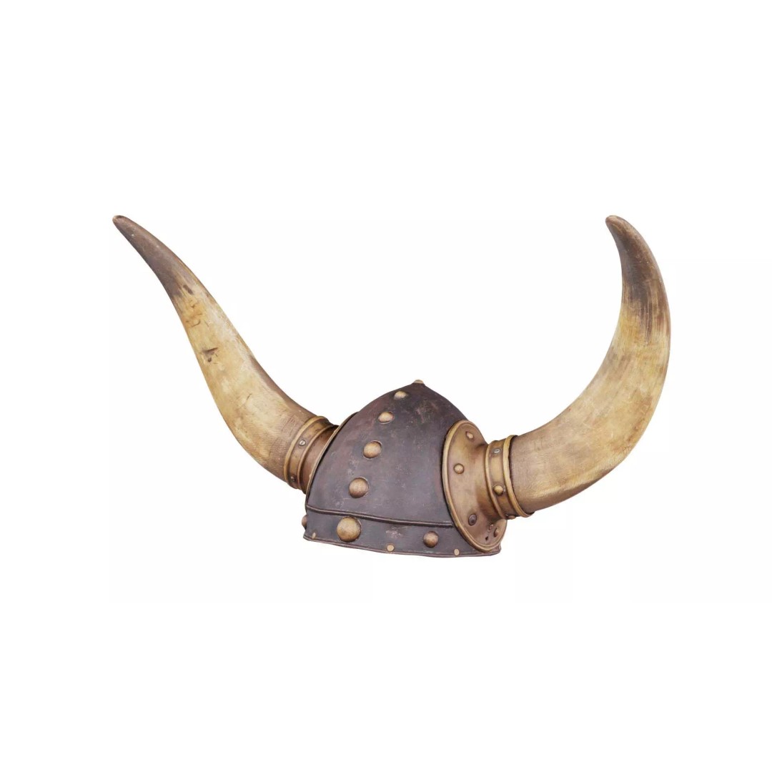 Horned Viking Helmet 3D Model – Low Poly Character Headwear, FBX - View 2