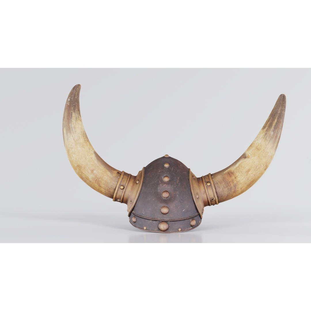 Horned Viking Helmet 3D Model – Low Poly Character Headwear, FBX - View 6