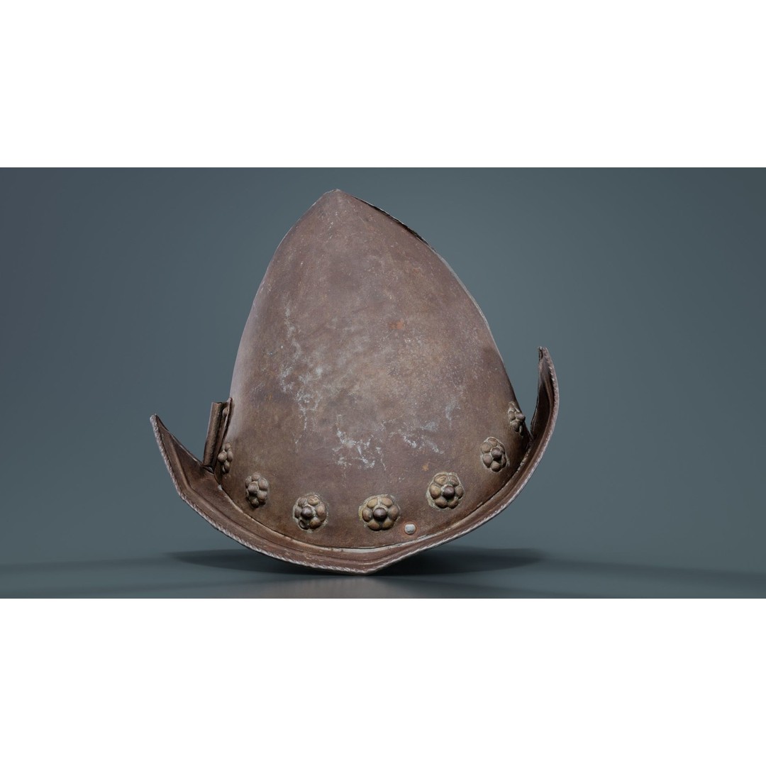 Spanish Flower Hat 3D Model – Low Poly Character Headwear, FBX & Blender - View 10