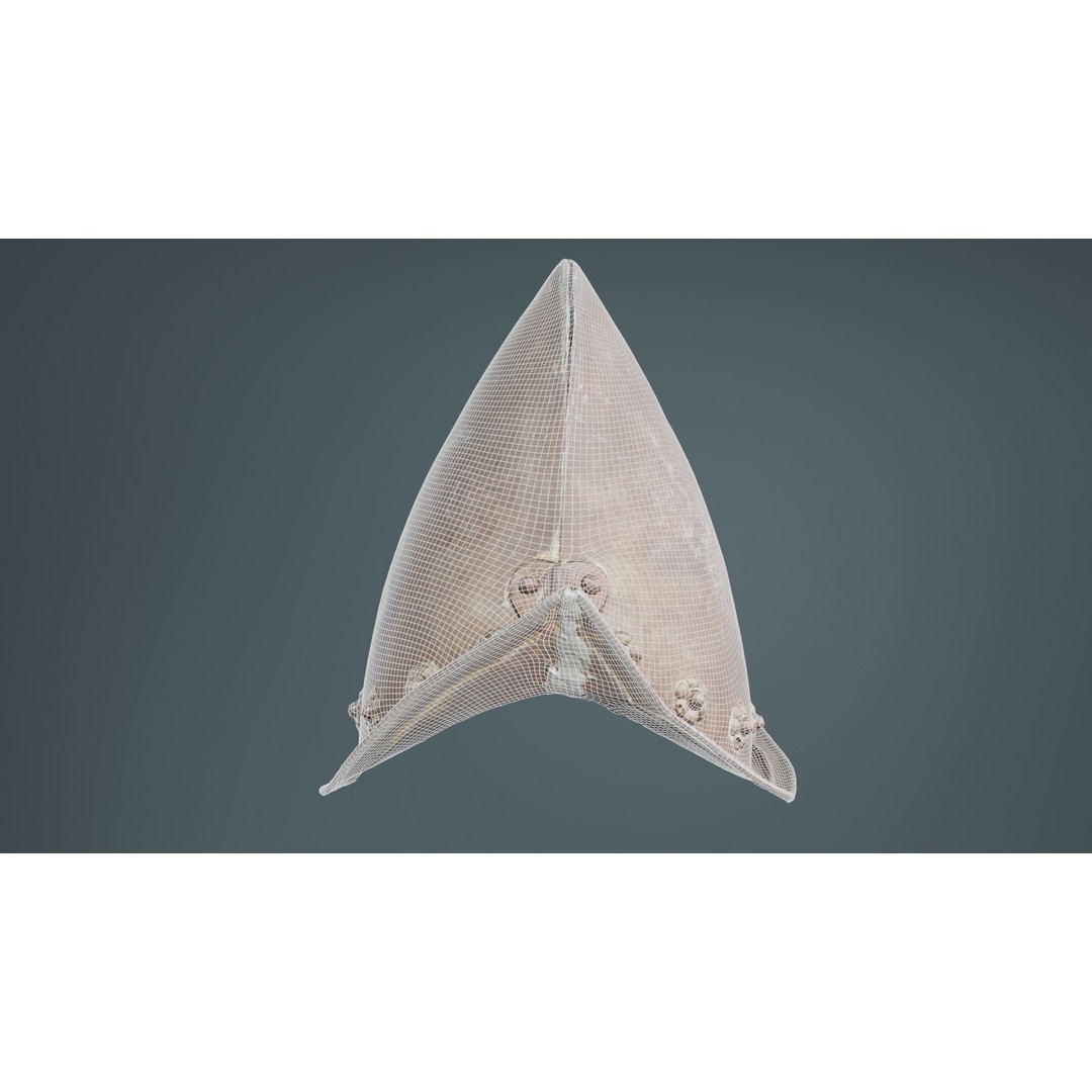 Spanish Flower Hat 3D Model – Low Poly Character Headwear, FBX & Blender - View 12