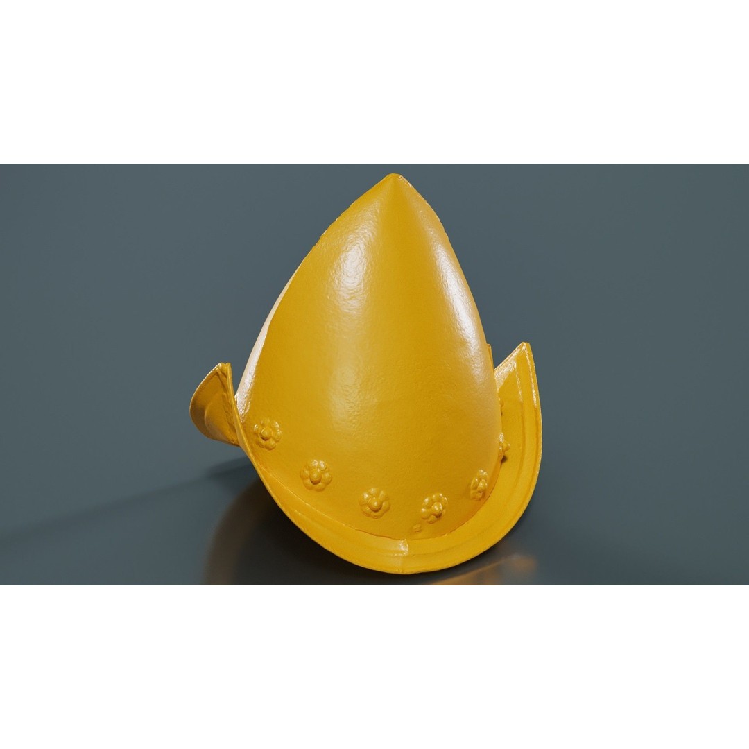 Spanish Flower Hat 3D Model – Low Poly Character Headwear, FBX & Blender - View 14