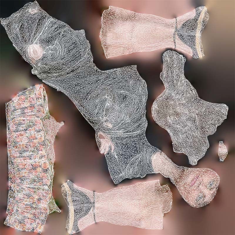 Woman 3D Model – Low Poly Character in Floral Skirt, FBX, Blender - View 16