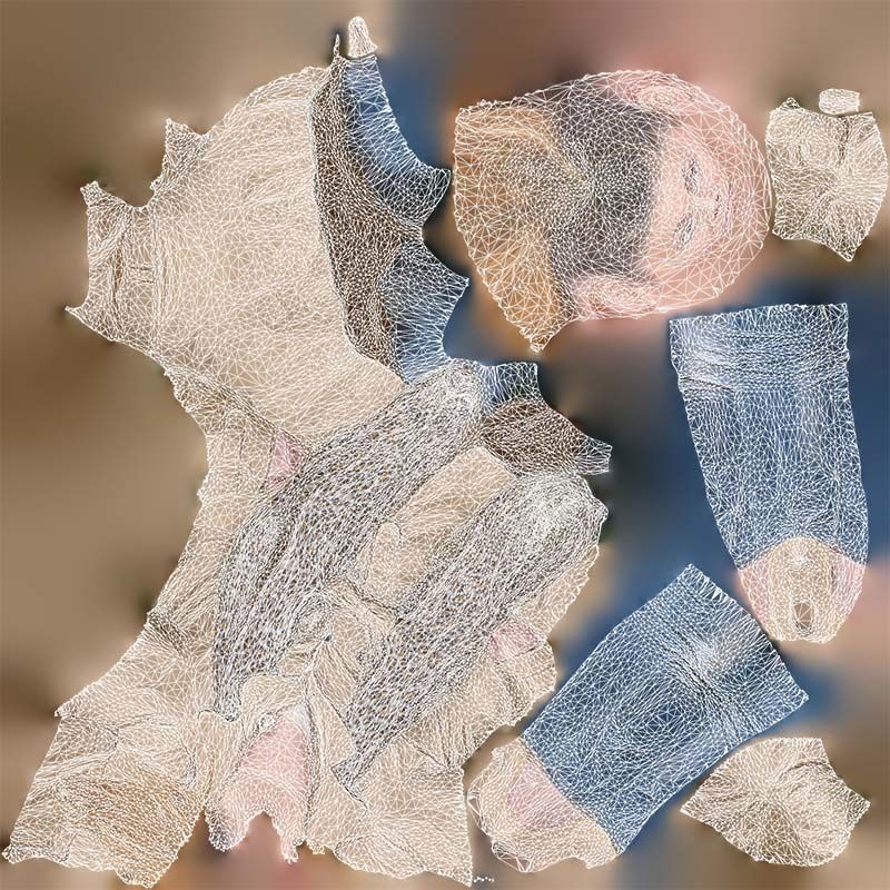 Woman 3D Model – Low Poly Character in Beige Coat and Scarf, FBX - View 16