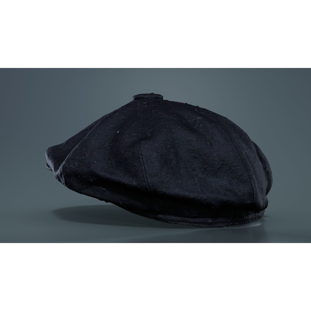 Peaky Blinders Hat 3D Model – Low Poly Apparel with PBR Textures, FBX - View 6