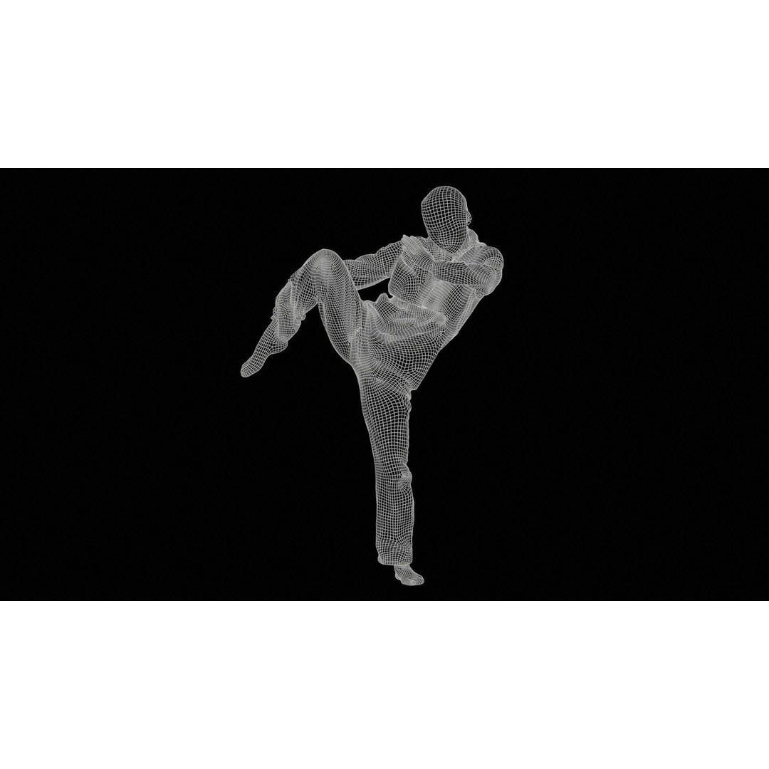 Asian Woman 3D Model – Low Poly Character in Denim Jumpsuit, FBX - View 13