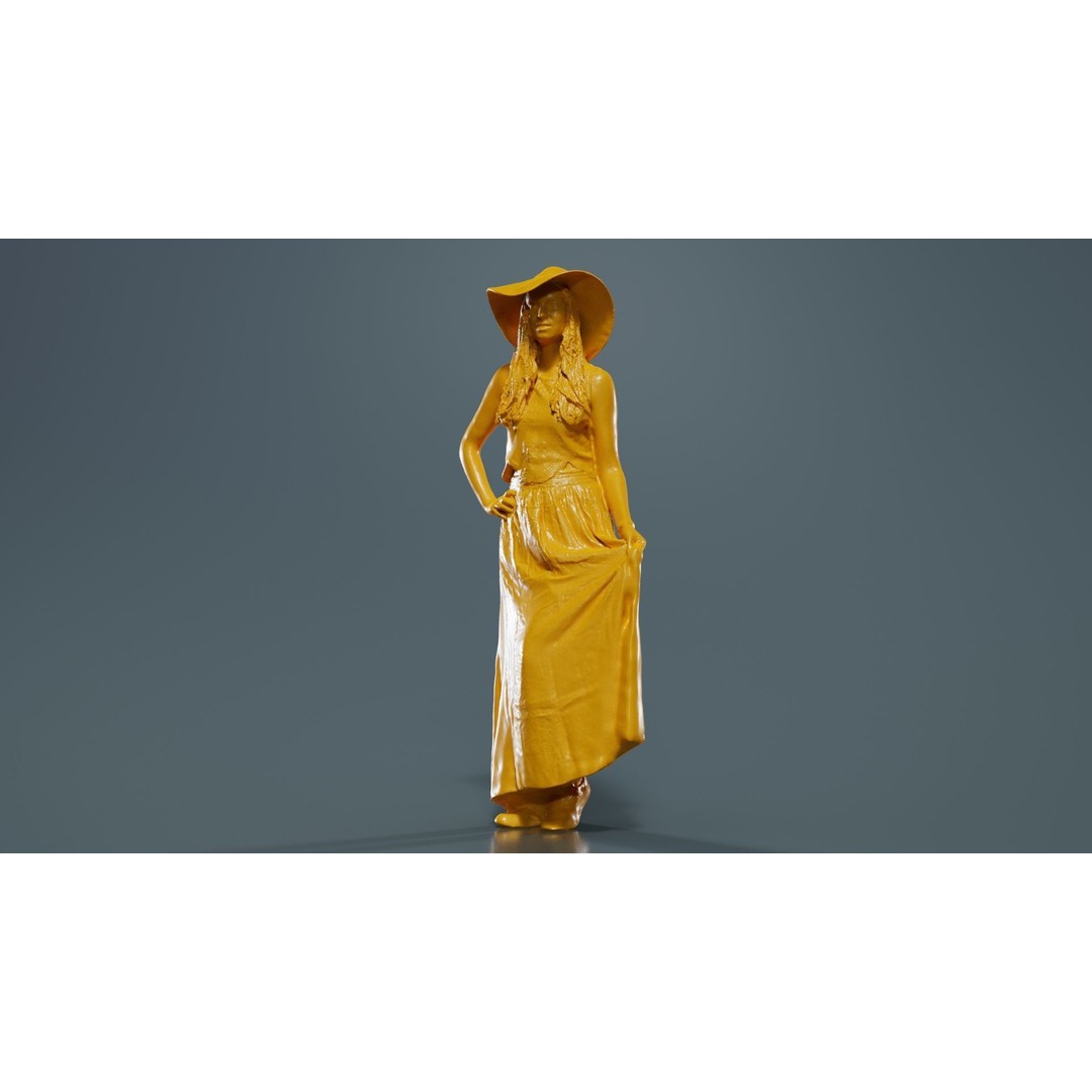 Woman in Pink Dress 3D Model – Low Poly Character, FBX, Blender - View 14