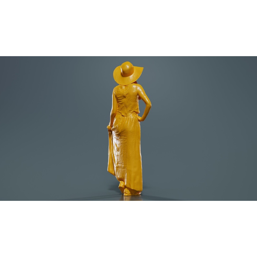 Woman in Pink Dress 3D Model – Low Poly Character, FBX, Blender - View 15