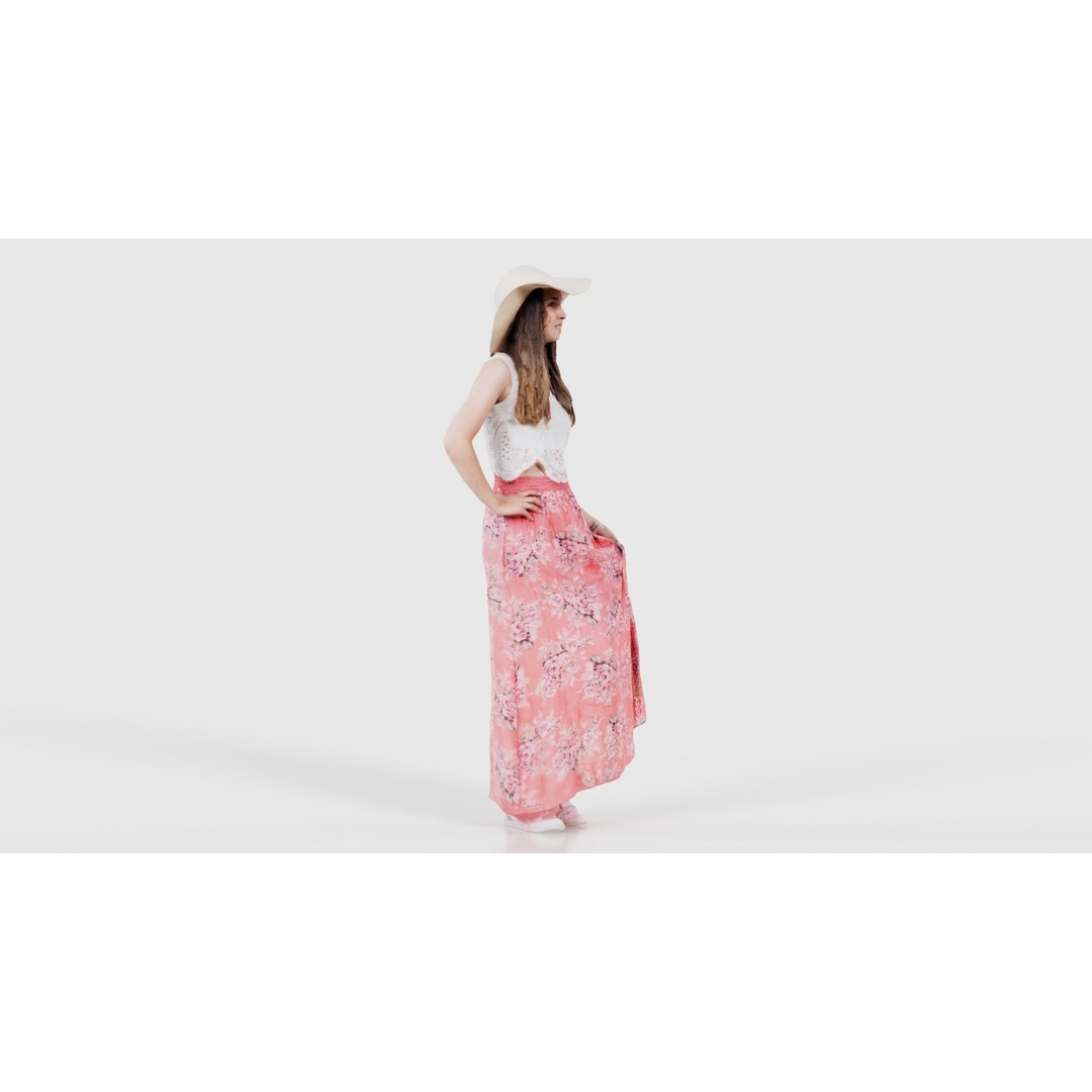 Woman in Pink Dress 3D Model – Low Poly Character, FBX, Blender - View 20