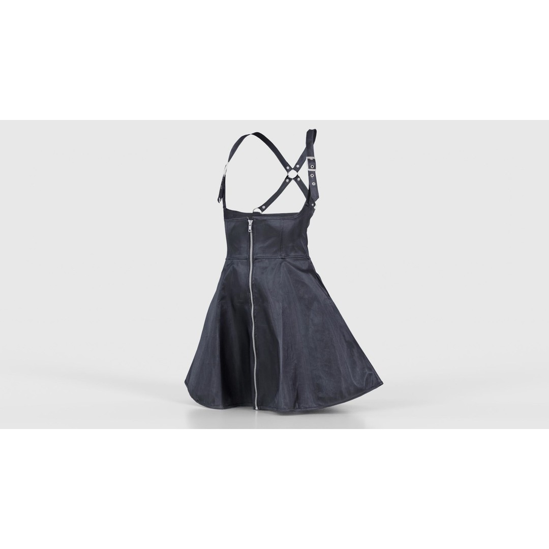 Crossed Back Fetish Dress 3D Model – Low Poly PBR Character Asset, Blender