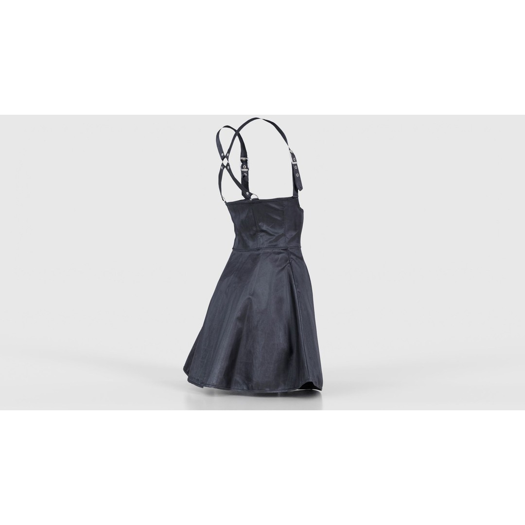Crossed Back Fetish Dress 3D Model – Low Poly PBR Character Asset, Blender - View 21