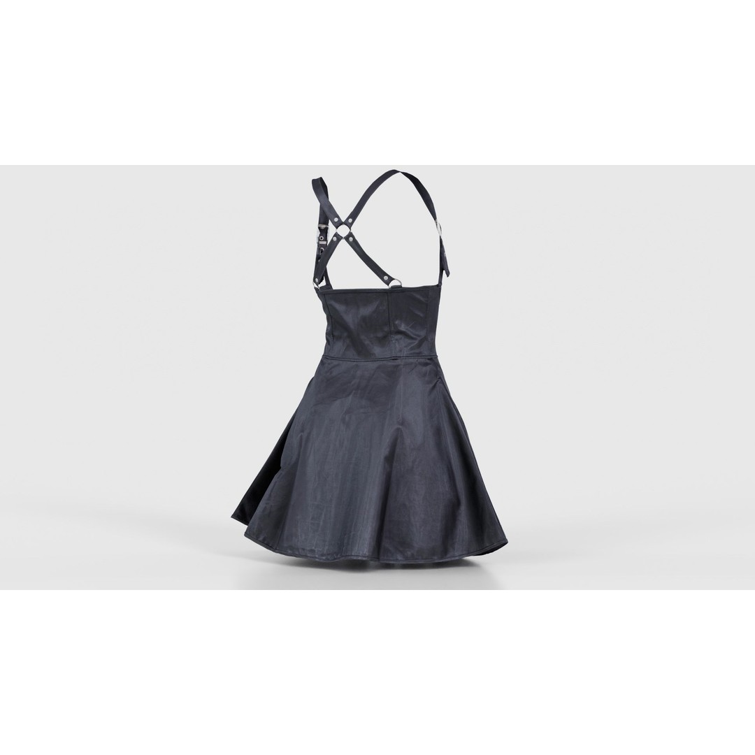 Crossed Back Fetish Dress 3D Model – Low Poly PBR Character Asset, Blender - View 22