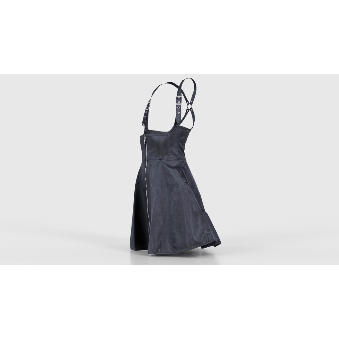 Crossed Back Fetish Dress 3D Model – Low Poly PBR Character Asset, Blender - View 27
