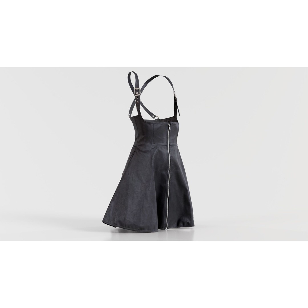 Crossed Back Fetish Dress 3D Model – Low Poly PBR Character Asset, Blender - View 7