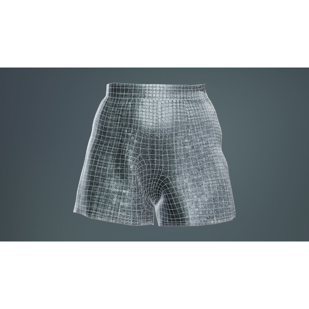 Glitter Shorts 3D Model – Low Poly Women's Clothing, FBX, Blender - View 11