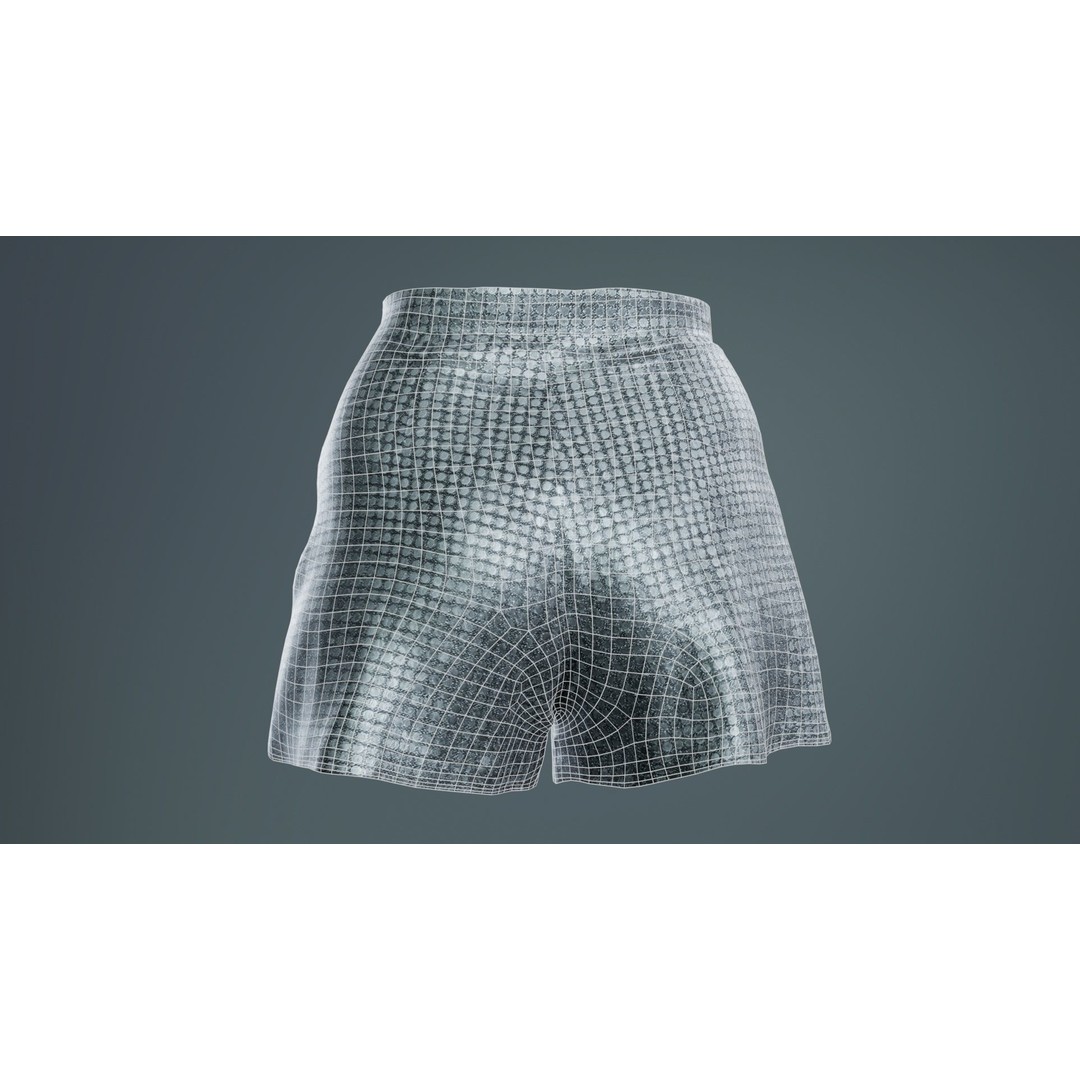 Glitter Shorts 3D Model – Low Poly Women's Clothing, FBX, Blender - View 12
