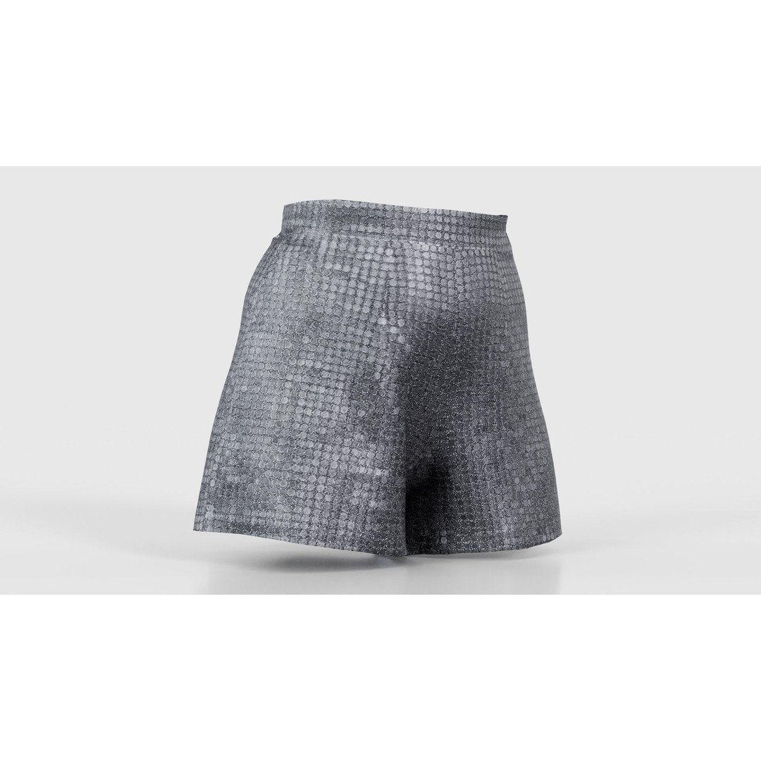 Glitter Shorts 3D Model – Low Poly Women's Clothing, FBX, Blender - View 18