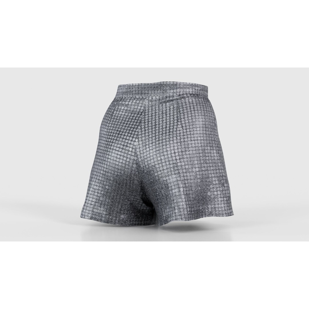 Glitter Shorts 3D Model – Low Poly Women's Clothing, FBX, Blender - View 22