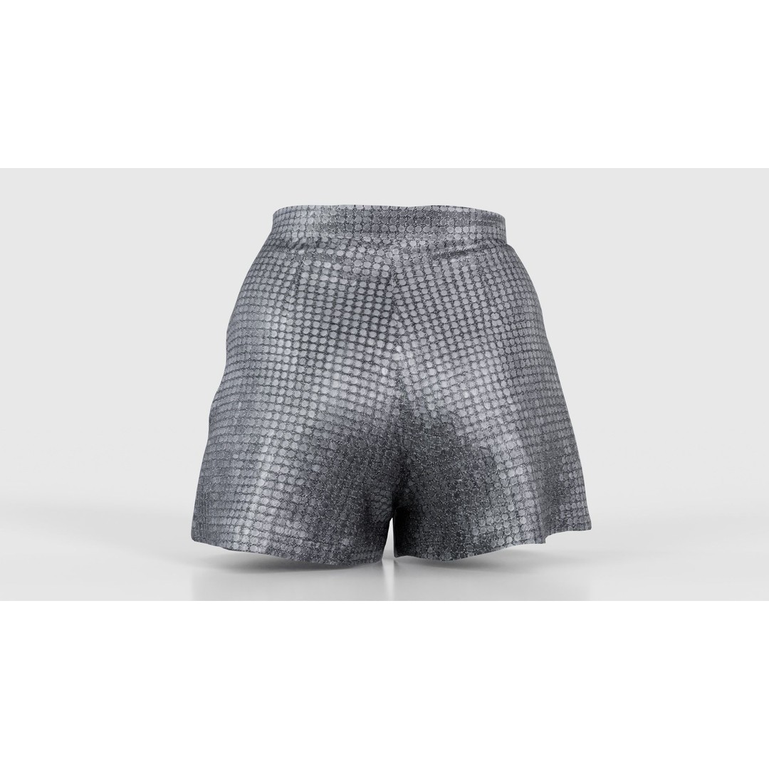 Glitter Shorts 3D Model – Low Poly Women's Clothing, FBX, Blender - View 23